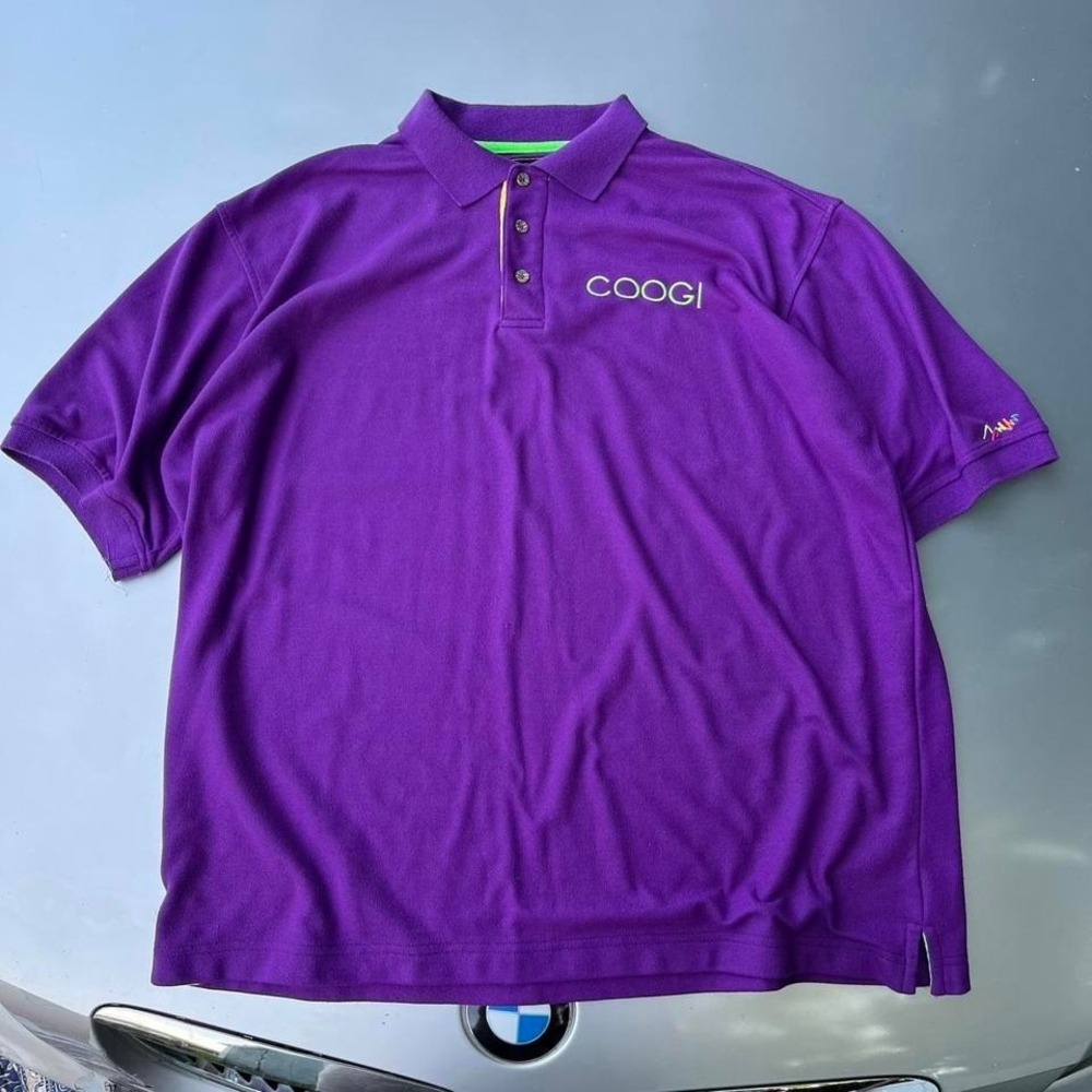Purple Coogi polo shirt with embroidered logo polo